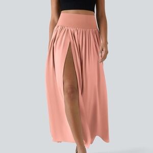 Halara Coral High Waisted Split 2-in-1 Flowy Quick Dry Maxi Skirt Size Small